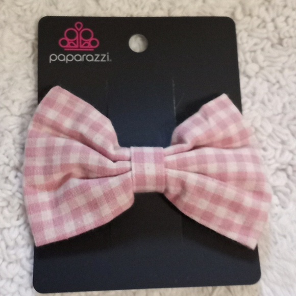 Gingham Grove pink Hair Clip - Picture 1 of 2